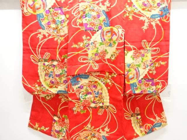 JAPANESE KIMONO / ANTIQUE KIMONO / MON KINSHA / FLOWER & BIRD